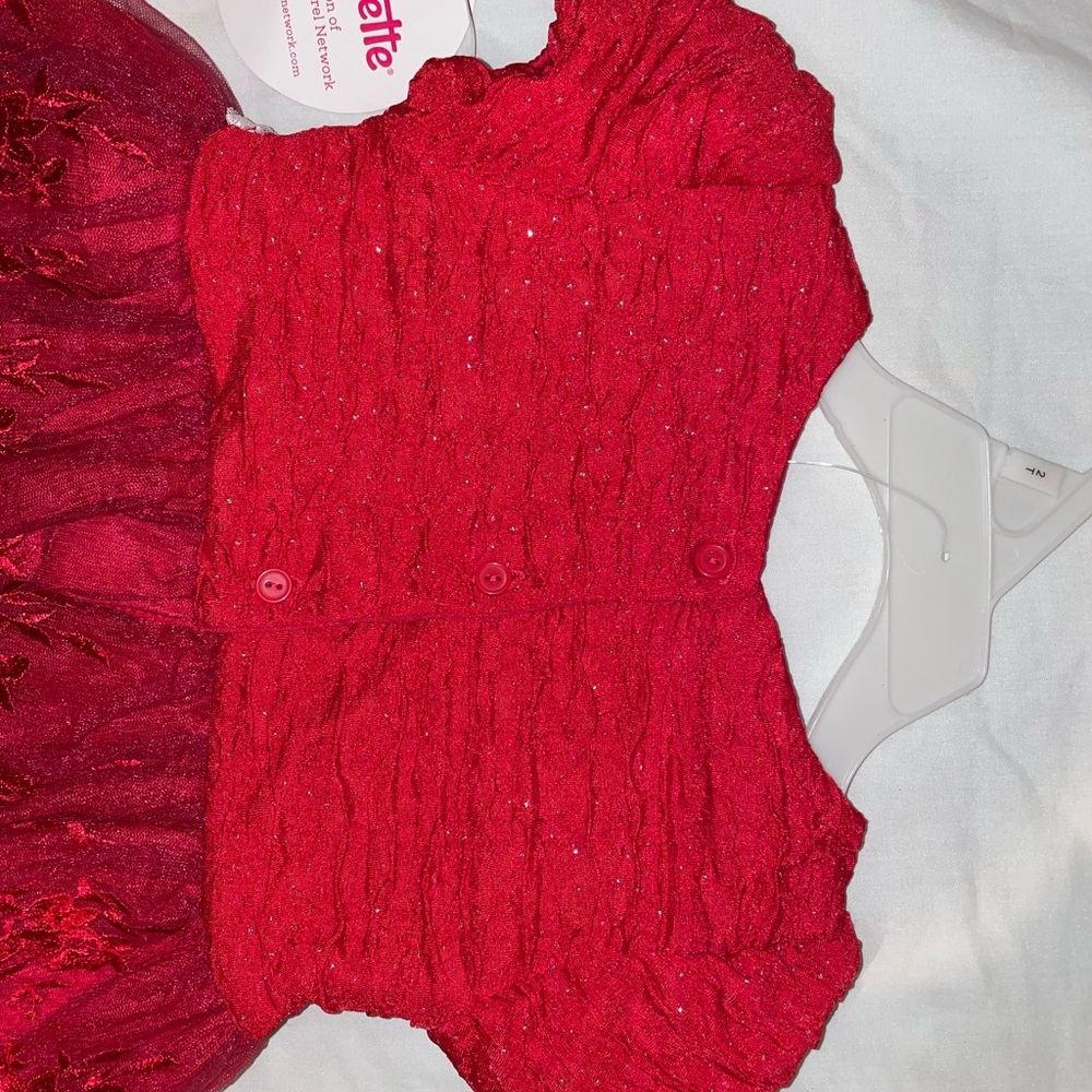 New Toddler/Baby Girl 2T Red & Silver Christmas/Holiday Dress - Picture 7 of 7